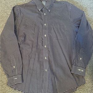 Brooks Brothers Dark Purple and White Gingham Shirt